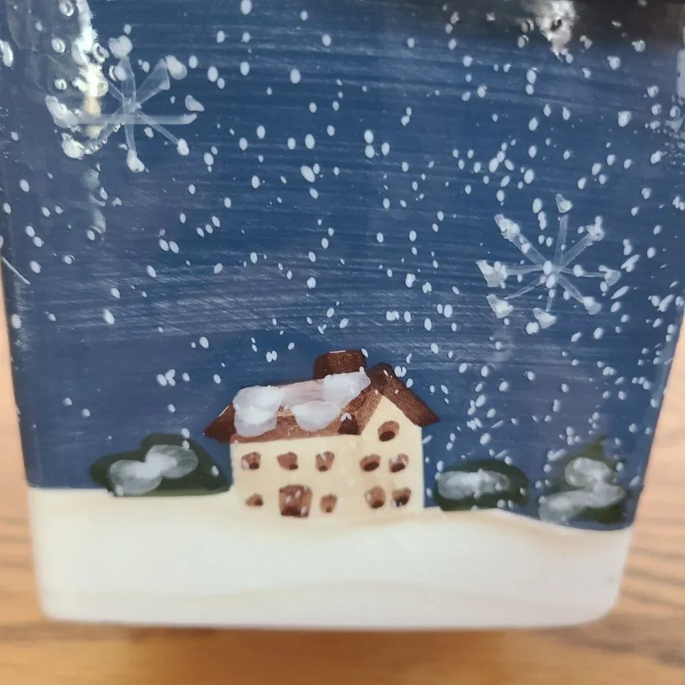 Vintage Ceramic Porcelain Holiday Indoor Outdoor Snowman Birdhouse 4 Bird Lovers